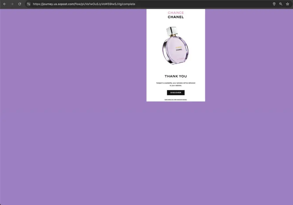 RUN! Free Chanel Chance Eau Splendide Eau De Parfum Sample